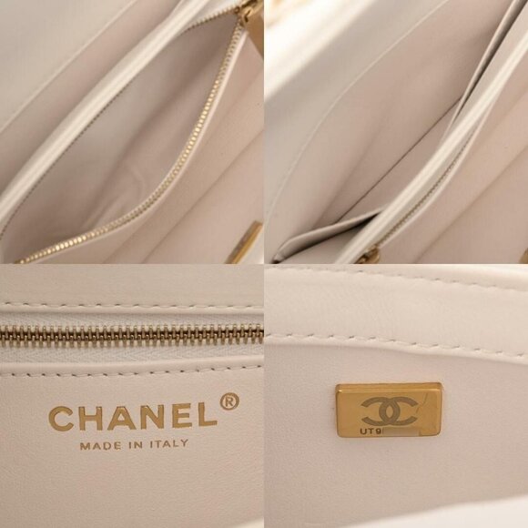 Authentic CHANEL Trendy CC Small White Lambskin Flap Bag Matelasse Chain Purse - Picture 11 of 11